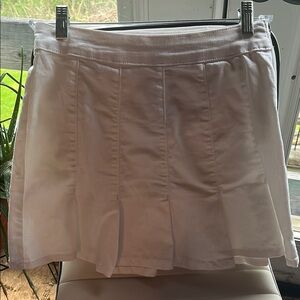 White Pleated Mini Skirt